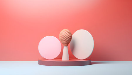 Minimal abstract background, 3d render, geometric shapes, pastel colorsの素材