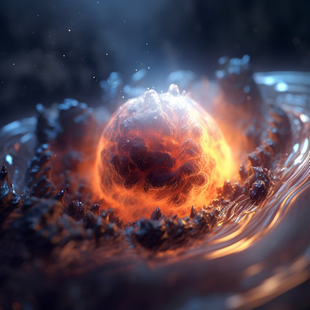 3D illustration of a red planet in space, 3D renderingの素材