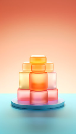 Abstract 3d pedestal podium for product presentation. Vector illustration.の素材