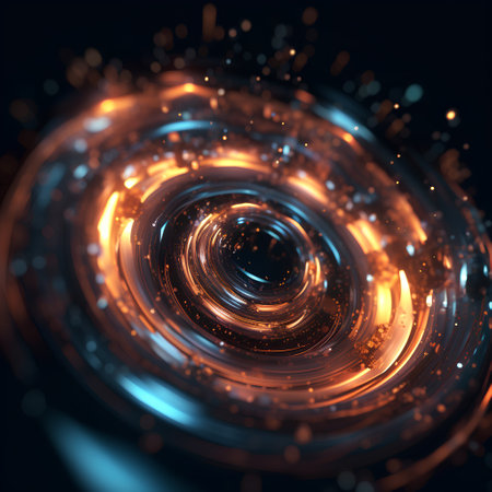 Abstract background. luminous swirling. Elegant glowing circle. Sparking particle. Space tunnel. Glossy jellyfish. Colorful ellipse. Glint sphereの素材