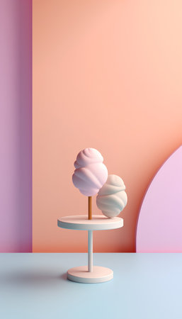 Minimalist abstract background with pastel colors. 3d renderの素材