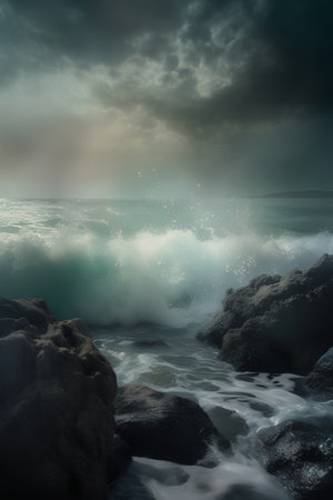 Beautiful seascape. Composition of nature. 3dの素材