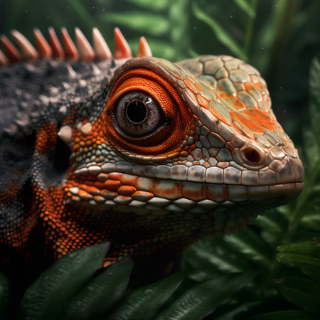 Close up of a crested chameleon (Pogona vitticeps)の素材