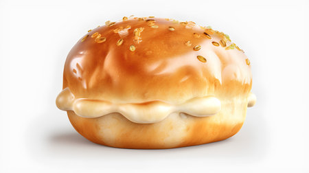 3d render of donut with glaze, isolated on white backgroundの素材