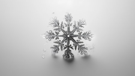Snowflake isolated on white background. 3d illustration. Top view.の素材