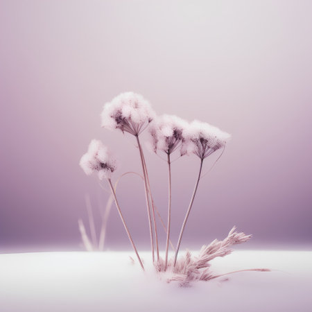 Dried flowers on a soft background. 3d rendering, 3d illustration.の素材