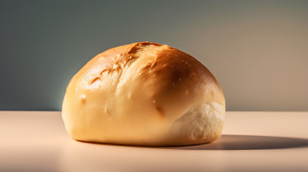 Freshly baked loaf of bread on a table. 3d renderingの素材