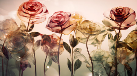Flower background. Beautiful roses. Vintage style toned picture.の素材