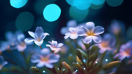 Frangipani flowers with bokeh background, Thailand.の素材