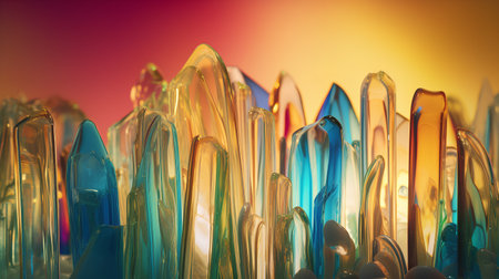 Abstract background of colorful glass. 3d rendering, 3d illustration.の素材
