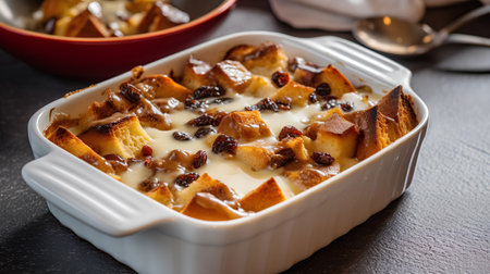 Cottage cheese casserole with raisins and sour creamの素材