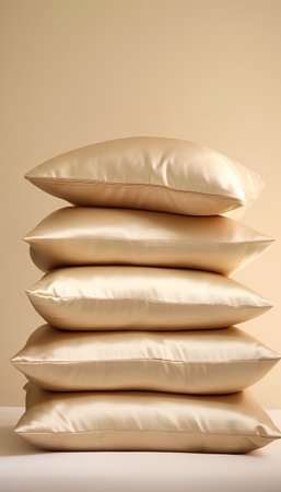 Pillows on a beige background. 3d rendering.の素材