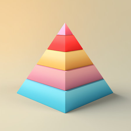 Pyramid of 3d multicolored pyramids. Vector illustrationの素材