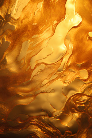 Golden liquid texture. Design element for web banners, posters, cardsの素材