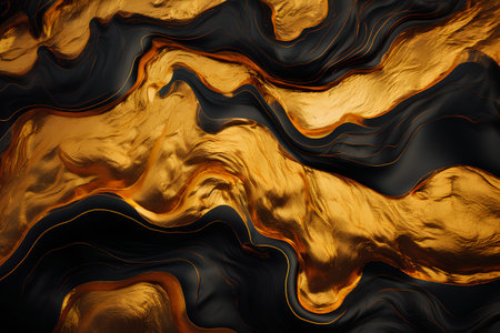 Gold and black marble texture. Abstract background. 3d render illustrationの素材