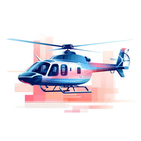 Helicopter isolated on white background. Vector illustration in flat style.の素材