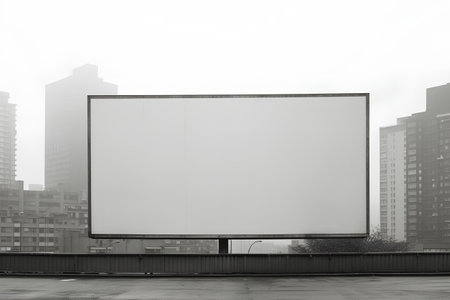Blank billboard on the city background. 3d rendering mock upの素材