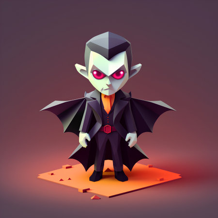 Cartoon character dracula. Halloween background. Vector illustration.の素材