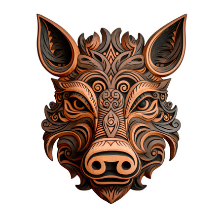 Boar head. Zodiac symbol of 2019. Vector illustration.の素材