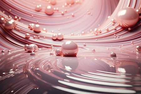 3D rendering of abstract background with drops of water and ripplesの素材