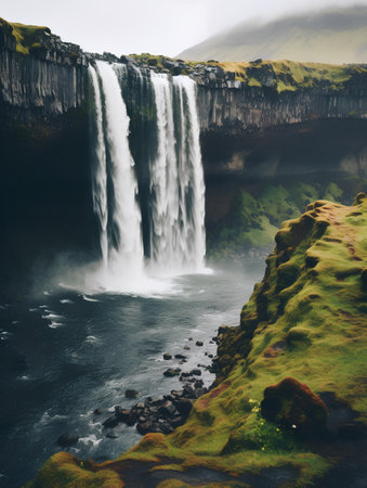 Seljalandsfoss waterfall in Iceland, Europe. Instagram filter.の素材