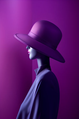 Fashion shot of a beautiful woman in a hat. 3d renderingの素材