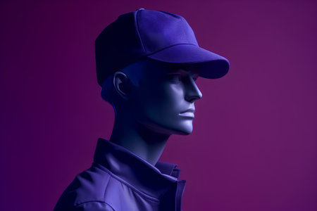 Mannequin wearing a cap and jacket. 3d rendering.の素材
