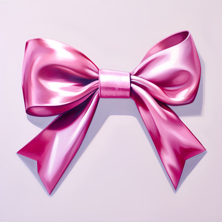 Pink bow on a white background. 3d rendering, 3d illustration.の素材