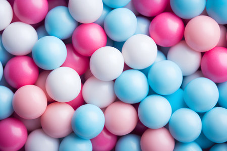 Colorful easter eggs background. Top view. Flat lay.の素材