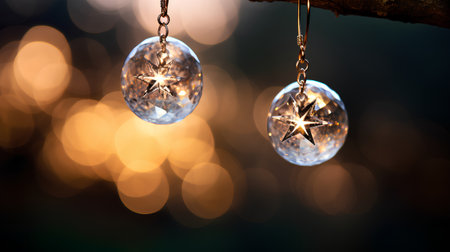 Christmas decoration. Christmas ornaments on bokeh background.の素材