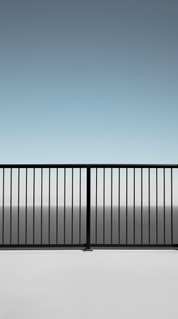 Balcony with a view of the sea and the blue skyの素材