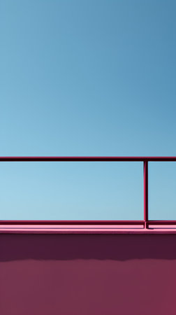 Balcony on a blue sky background. 3d rendering.の素材