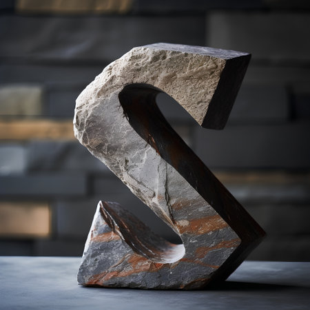 Concrete Capital Letter - S. 3D Render Illustration.の素材