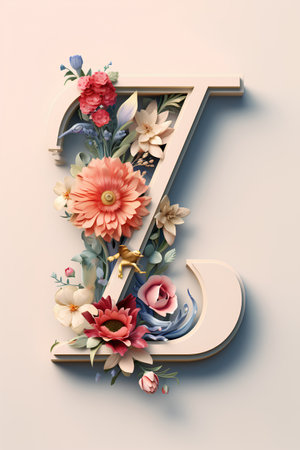 Vintage floral capital letter Z. Floral font in the style of engraving.の素材