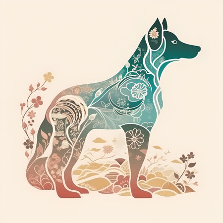 Zodiac sign - Dog. Zodiac icon. Vector illustration.の素材