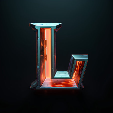 Nixie tube indicator letter J uppercase. 3D render of holographic neon font isolated on black backgroundの素材