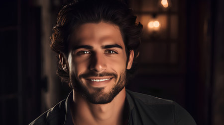 Portrait of a handsome young man. Men's beauty, fashion.の素材