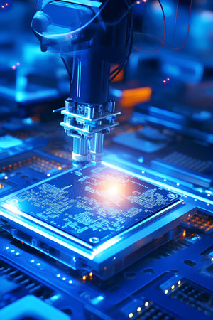 3d printer printing circuit board close-up. 3d renderingの素材