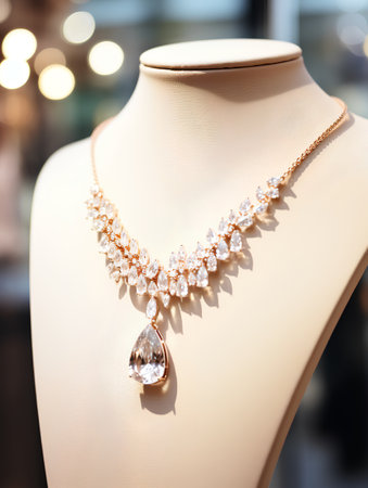 necklace on a mannequin in a shop window for womenの素材