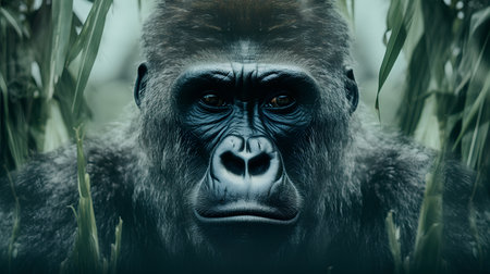 Portrait of a Western Lowland Gorilla (Gorilla gorilla gorilla)の素材