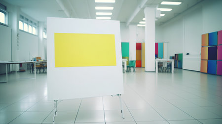 Blank advertising board in modern office. Mock up, 3D Renderingの素材