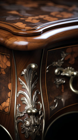 Detail of an old chest of drawers. 3d renderingの素材