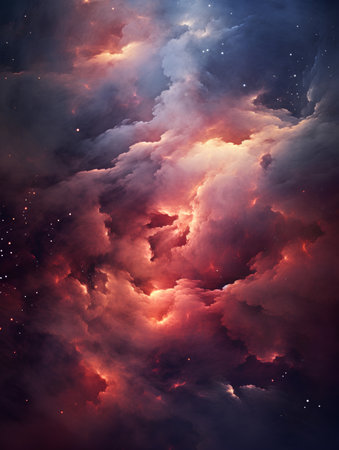 Abstract space background with nebulae and stars. 3d renderingの素材