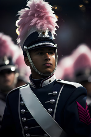 Unidentified Thai soldier at the parade in Bangkok, Thailand.の素材