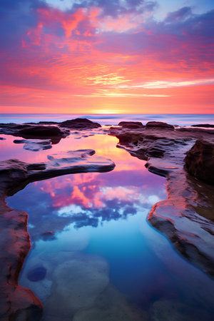 Beautiful seascape at sunset. Composition of nature.の素材
