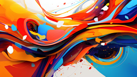 Colorful abstract background. Fluid painting style. Vector illustration.の素材