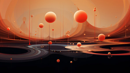 Abstract background with liquid and waves. Vector illustration for your design.の素材