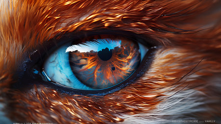 Eye of a cat. Close-up view. 3d renderingの素材