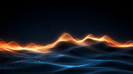 Abstract background with dynamic waves. 3d rendering, 3d illustration.の素材
