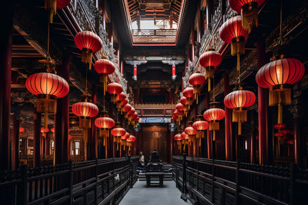 Interior of the Forbidden City, Beijing, China. Chinese architectureの素材